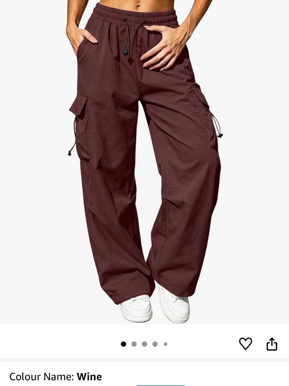NWT Bundle of 2 Women’s Cargo Parachute Pants – Black + Wine – Size 3XL